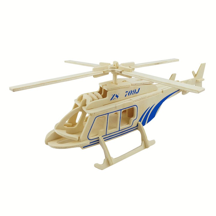 Helikopter típusú 3D puzzle, Fa, 43 db