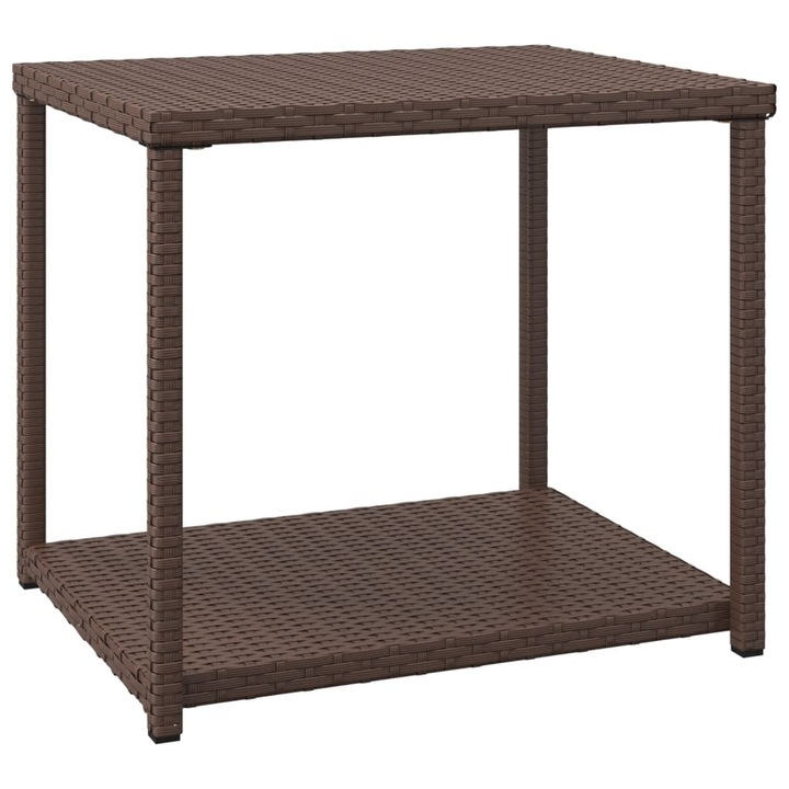 Помощна маса кафява vidaXL, 55x45x49 см, Полиратан, 3.8 Kg