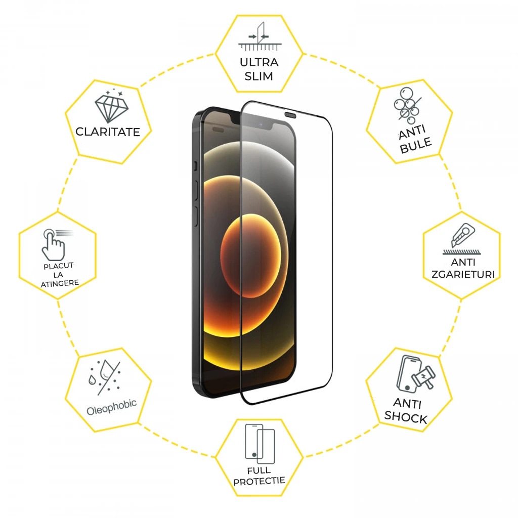 Folie de Protectie Daden® instalare Usoara din Sticla Temperata Premium pentru iPhone 11 Pro Max, Kit instalare rapida, Easy App, Protectie Profesionala, Ultra Rezistenta, Calitate Premium