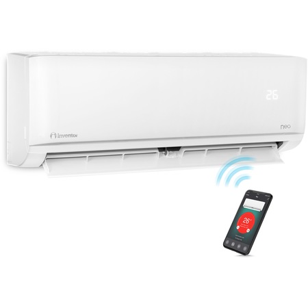 Климатик Inventor NEO 12000 BTU Wi-Fi, Клас A++, UV технология, Йонизатор, HEPA филтър, Филтър с тройно действие, Стерилизация при 56°C, Follow me, 4-посочен въздушен поток, N2UVI-12WF/N2UVO-12, Бял