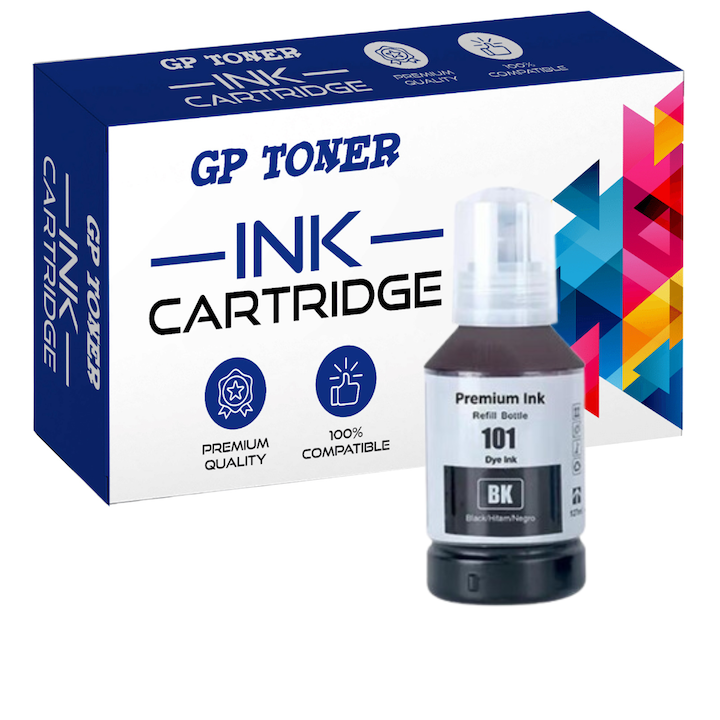 Cartus de cerneala, GP Toner, compatibil cu EPSON 101 EcoTank, L6270 L4160 6290, Cyan