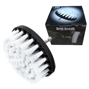 Perie rotativa moale, pentru spalat mocheta si tapiteria auto, cu diametrul de 10cm, cu adaptor bormasina autofiletanta