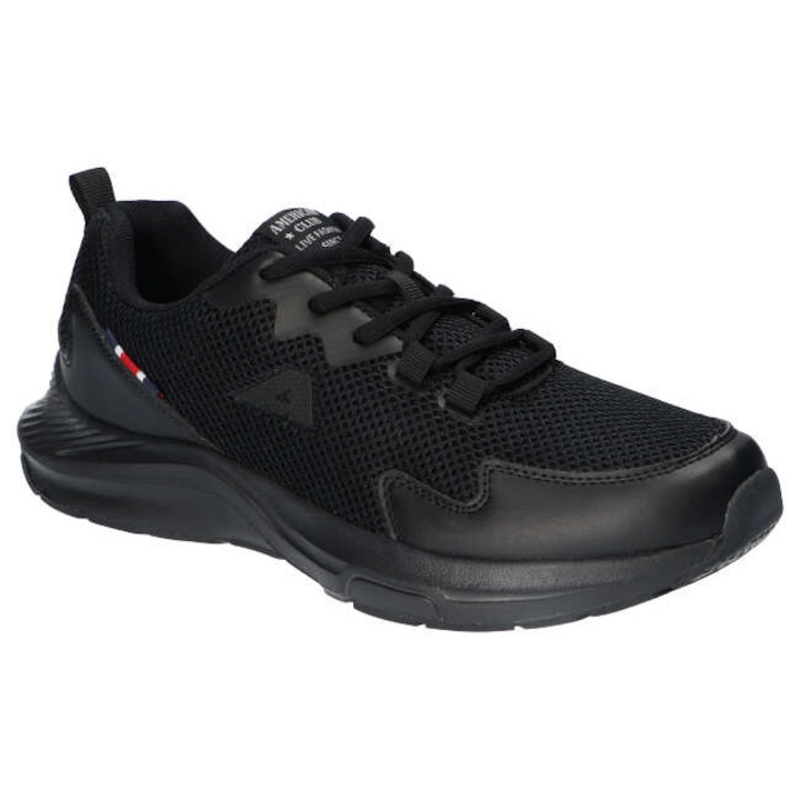 Pantofi sport barbati AA33, American Club, Material textil, Negru - 31584, Negru