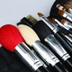 SET 26 pensule machiaj Profesionale par natural High class Black, pensule evantai, pudra, fard ochi, anticearcane, ruj, contur, maner lemn - Makeup Professional Z'OREYA