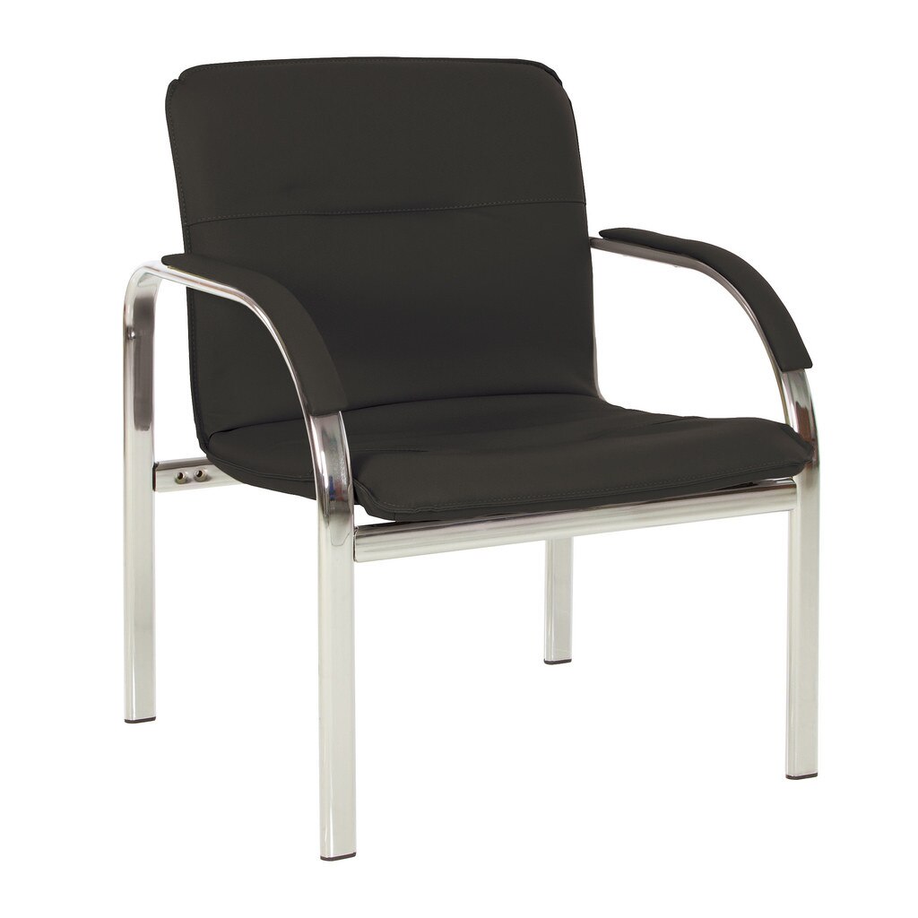 Scaun vizitator STAFF-1, Negru piele ecologica