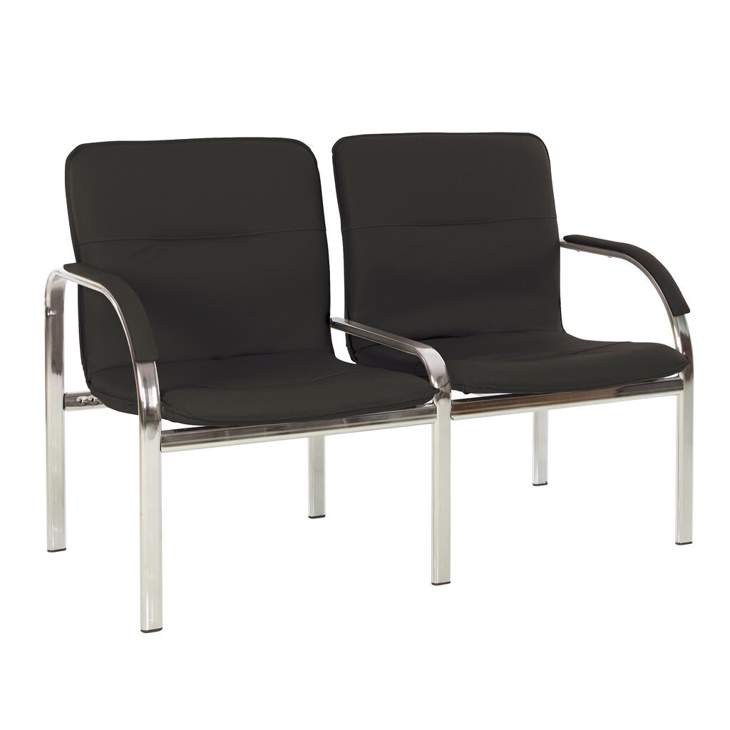 Scaun vizitator STAFF-2, Negru piele ecologica