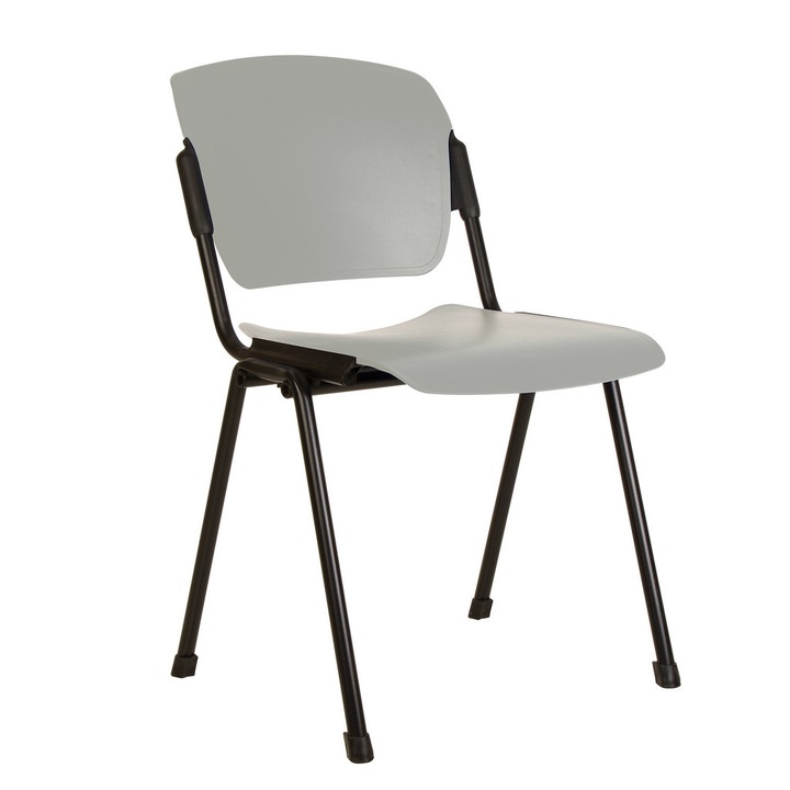 Scaun vizitator ERA Black Plast, Gri