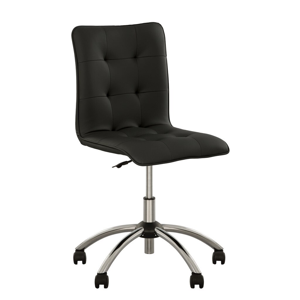 Scaun de birou MALTA GTS CHROME, Negru piele ecologica