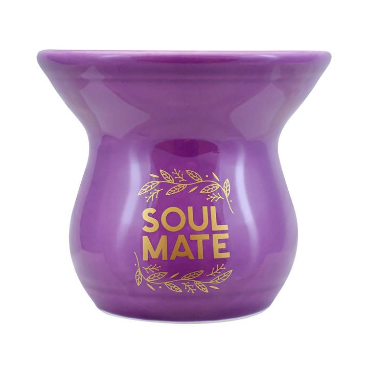 Cana Pentru Yerba Mate, Ceramica, Violet, Pepita, 200 ml, Design Original, Forma Ergonomica, Suprafata Glazurata, Usor de Intretinut, Calitate Premium