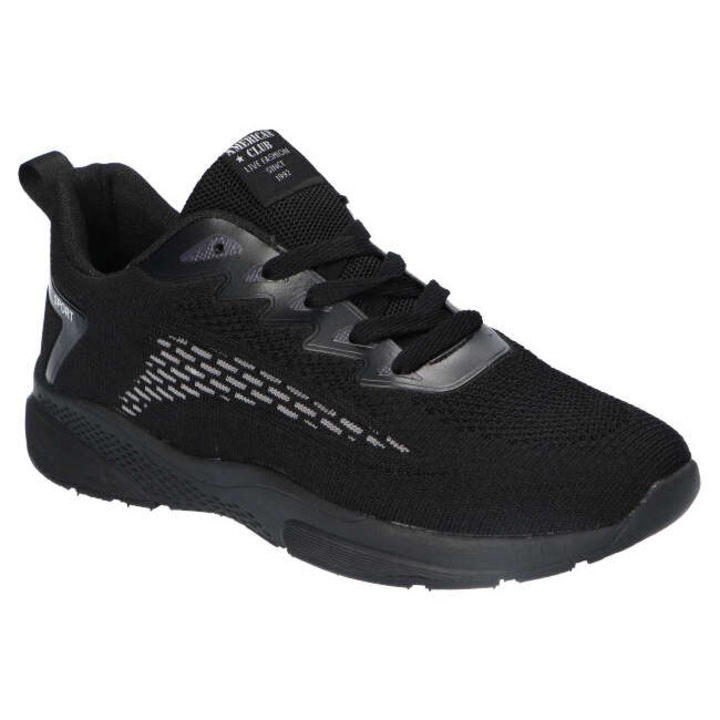 Pantofi sport barbati HA61, American Club, Material textil, Negru/Alb, Alb/Negru