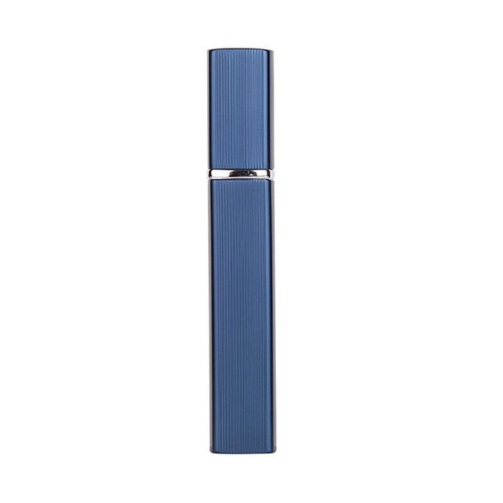 Kozmetikai tartály DROPY® spray típusú permetezővel, illóolajokhoz vagy parfümökhöz, 12 ml négyzet alakú, kék