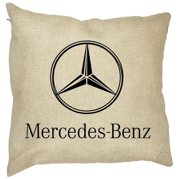 Квадратна декоративна възглавница Mercedes, 40x40 см, Сваляща се калъфка, маншон