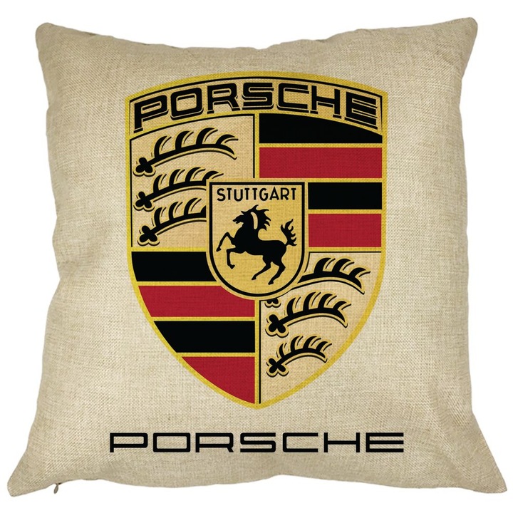 Квадратна декоративна възглавница Porsche, 40x40 см, подвижна калъфка, маншон