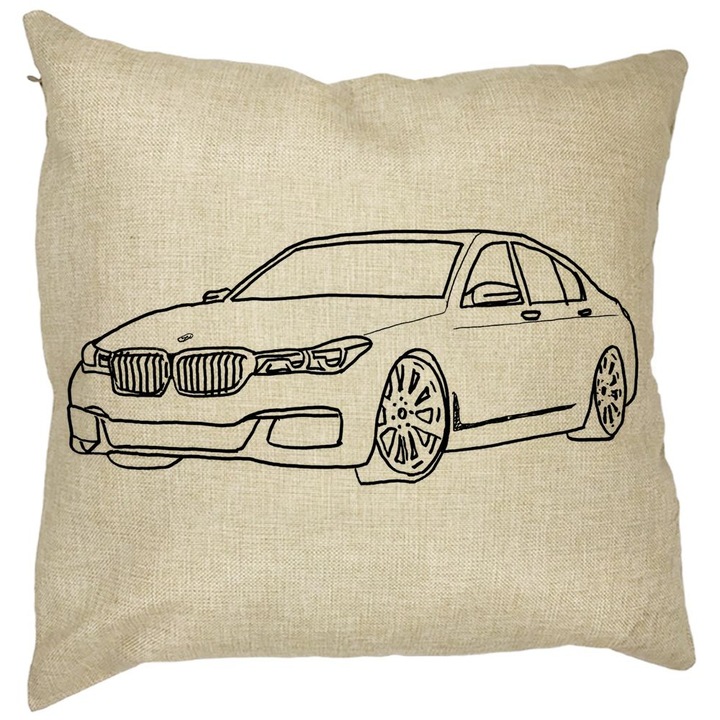 BMW Lover Square dekoratív párna, 40x40 cm, levehető huzat, fújtató