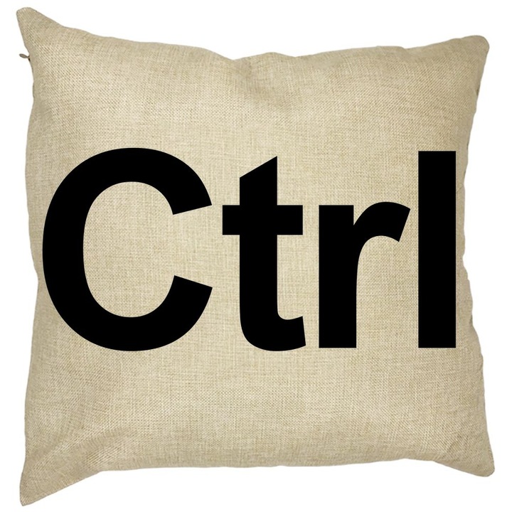 Ctrl négyzet alakú díszpárna, 40x40 cm, levehető huzat, fújtató