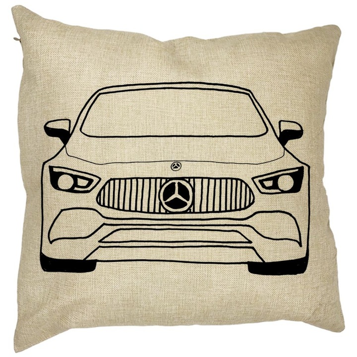 Hey Mercedes Square dekoratív párna, 40x40 cm, levehető huzat, fújtató