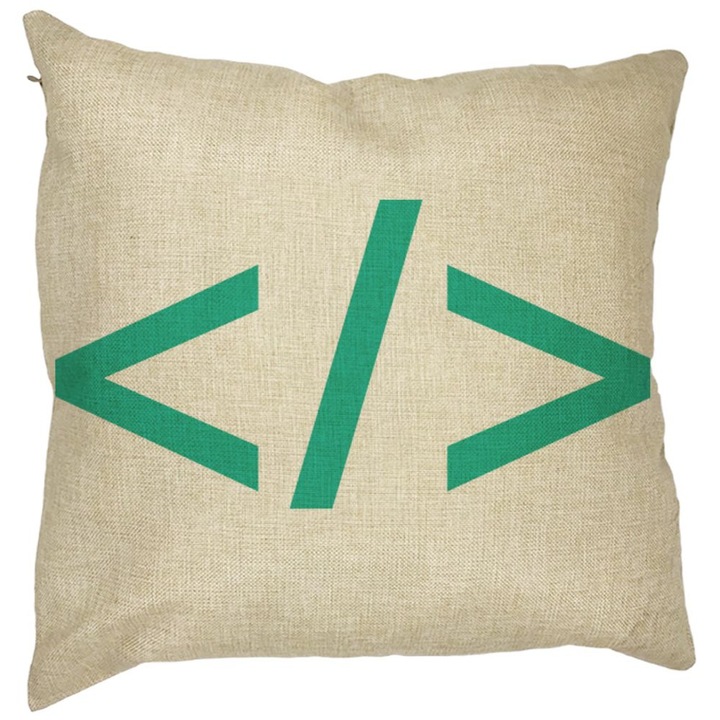 IT Coder Square dekoratív párna, 40x40 cm, levehető huzat, fújtató