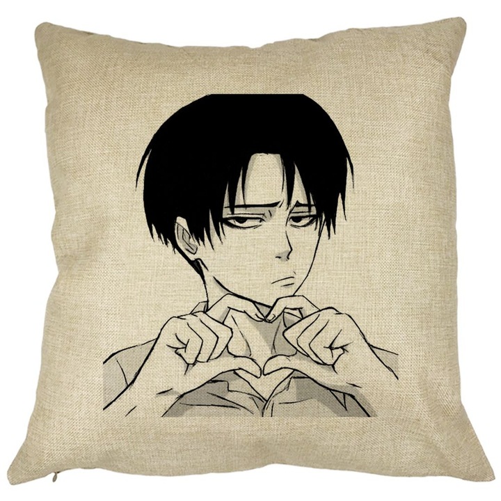 Love You Levi szögletes díszpárna, 40x40 cm, levehető huzat, fújtató