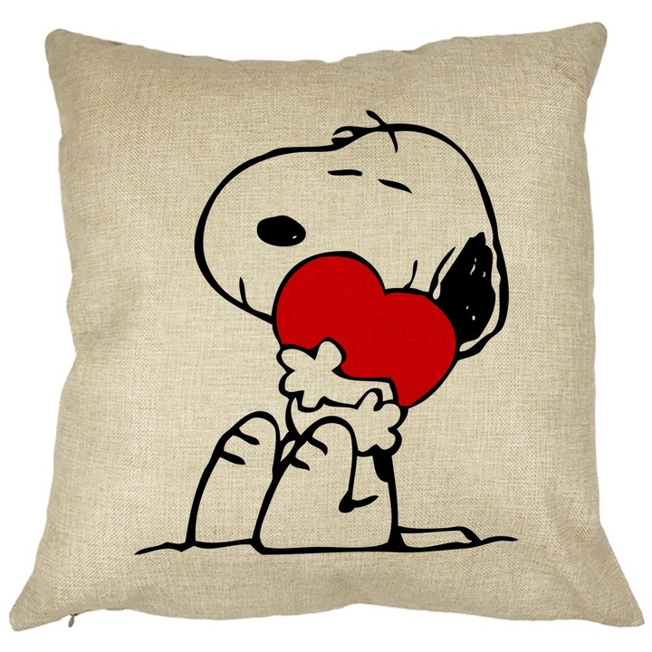 Doggo Love Square dekoratív párna, 40x40 cm, levehető huzat, Bellows