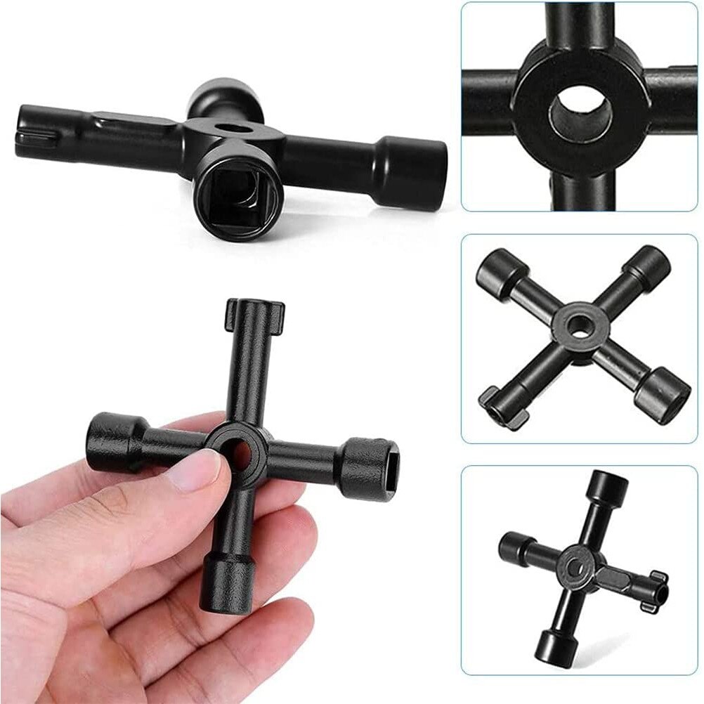 Cheie cu 4 cai radiator, Aliaj de zinc, Negru - eMAG.ro