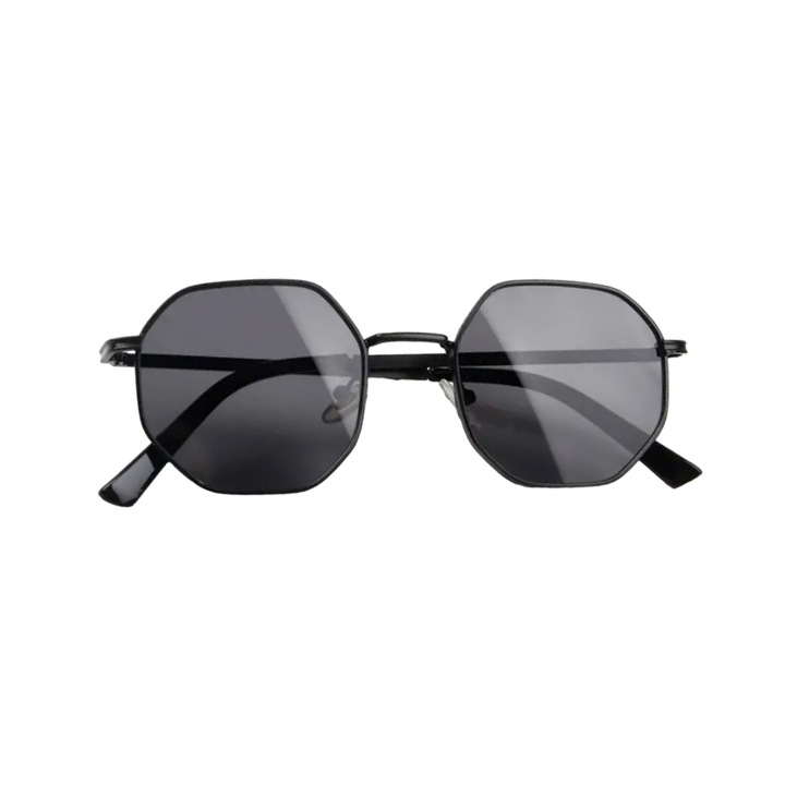 Детски слънчеви очила, унисекс, моден модел с метална рамка, EFAYN.RO, Универсален, Черен