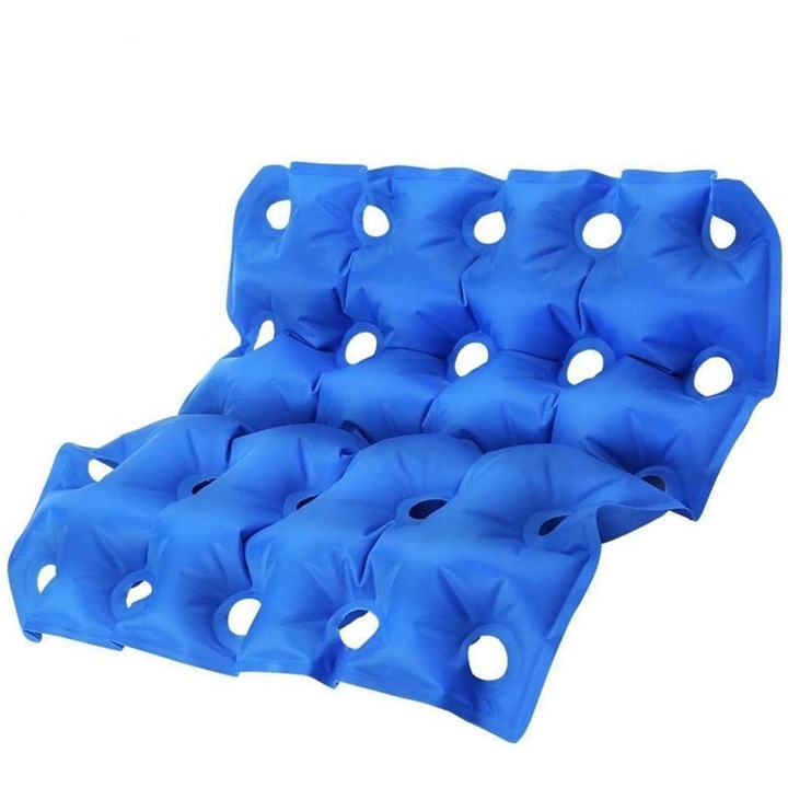 Perna scaun gonflabila portabila, PVC, 46.5 x 46.5 cm, Albastru