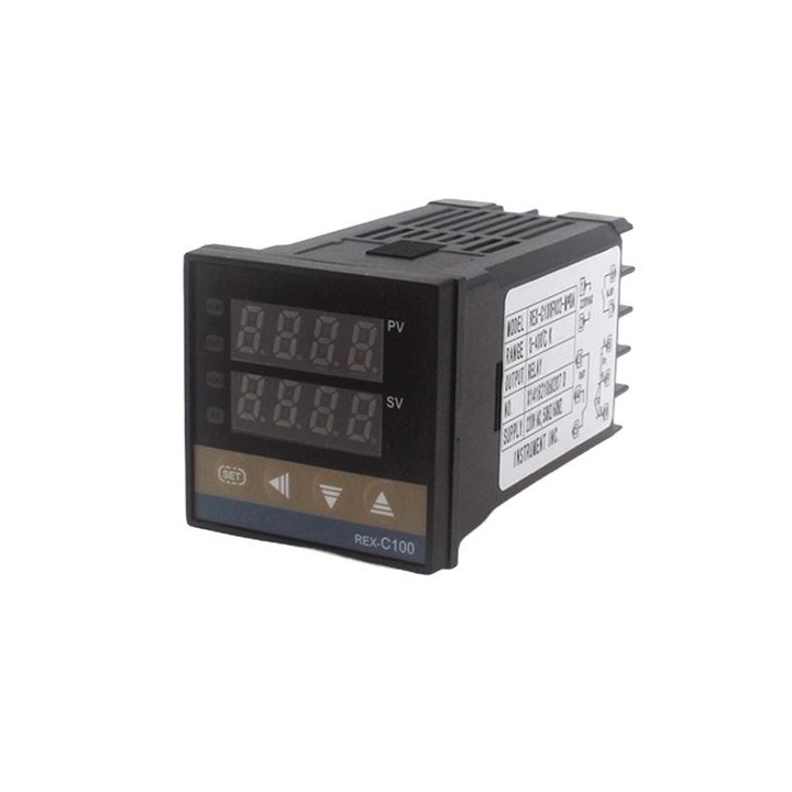 Termostat digital, LED, 0℃~1200℃, AC 110V-220V, 48x48x110 mm, Negru