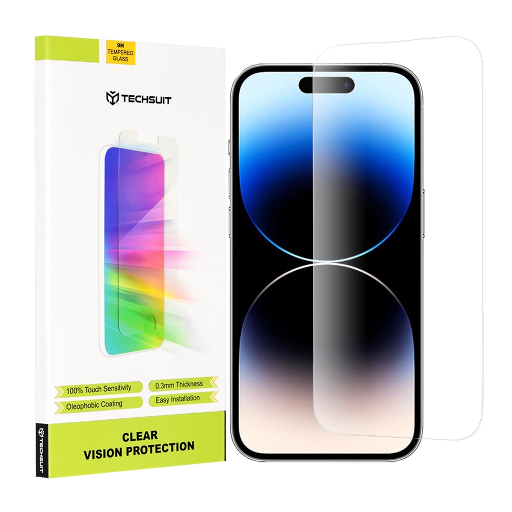 Folie pentru iPhone 14 Pro, Techsuit Clear Vision Glass, Transparent