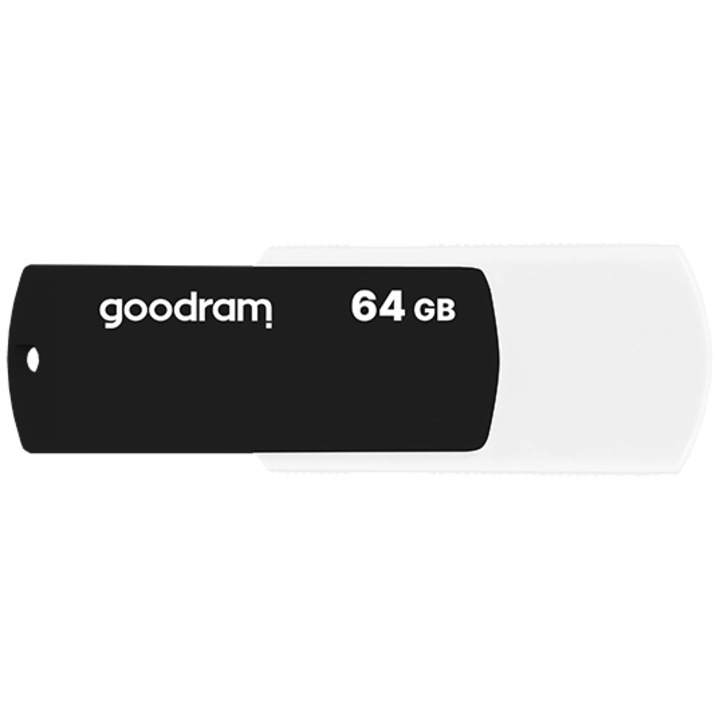 Goodram UCO2 USB memóriakártya, 64 GB, USB 2.0, fekete-fehér