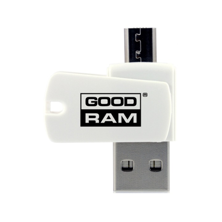 Card Reader Goodram, USB 2.0, Micro USB OTG, Бял