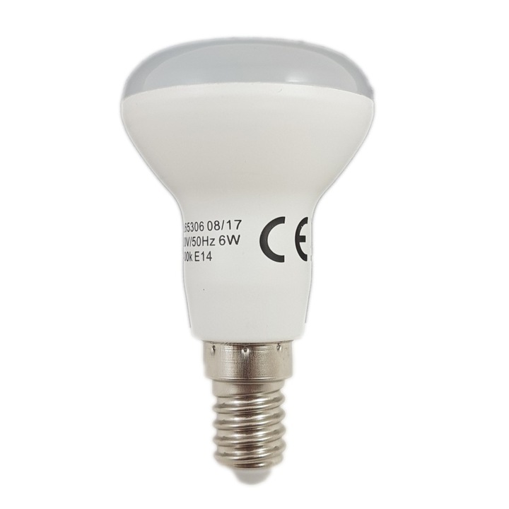 Set 3 Bec Led E14, model R50, 6W, 6400K, lumina rece