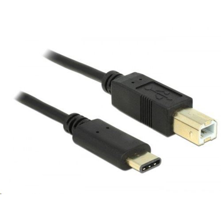 Delock USB 2.0 Type-C (gazdagéphez) / USB-B (eszközhöz) kábel, 1 m, TT, fekete