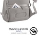 Rucsac laptop Bobby Soft, XD Design, 15.6 inch, antifurt, multiple buzunare cu protectie RFID, port USB, material sustenabil rezistent la apa, 16 l, gri, bandana Empath inclusa