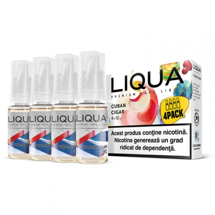 Set 4 x Lichide Liqua Elements - Cuban Cigar, 10ml, 6mg/ml
