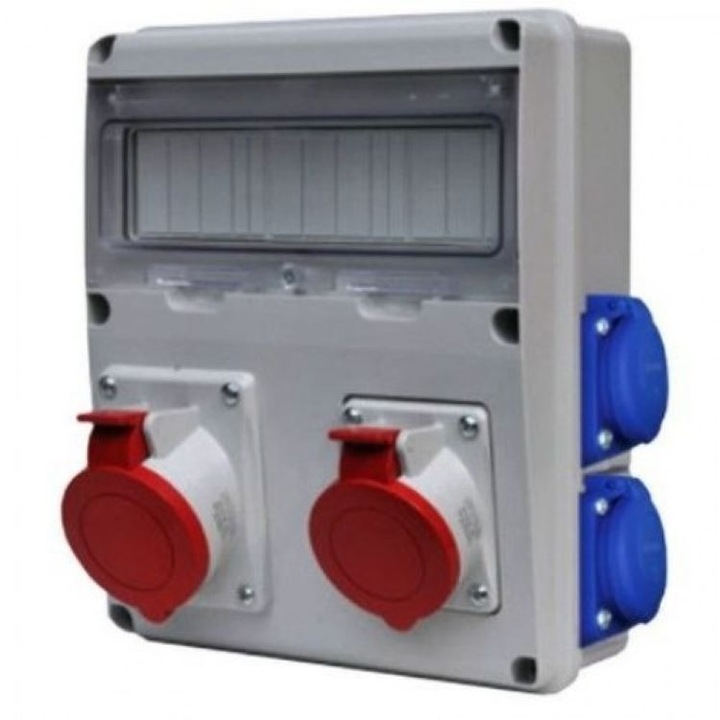 Електрическо табло Scame E2 633.RO0009, 11 модула, Видим монтаж, 2xSchuko + 5P16A + 5P32A, IP44