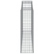 VidaXL 12 db íves horganyzott vas gabion kosár 300x50x160/180 cm 3146765