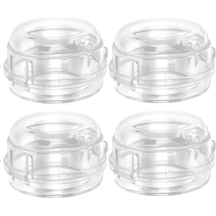 Комплект от 4 протектора за бутони за печка, Bambinice, прозрачни