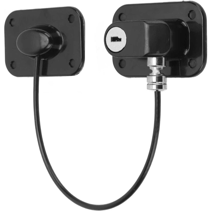 Sistem siguranta pentru geam cu cheie 20 cm, Bambinice, Negru