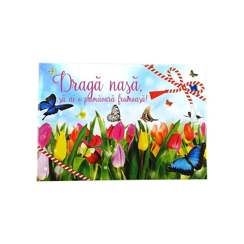 Mesaj De La Nasa Pentru Finuta Magnet placuta cu flori si mesaj pentru nasa, M5, 5.5X8 cm - eMAG.ro