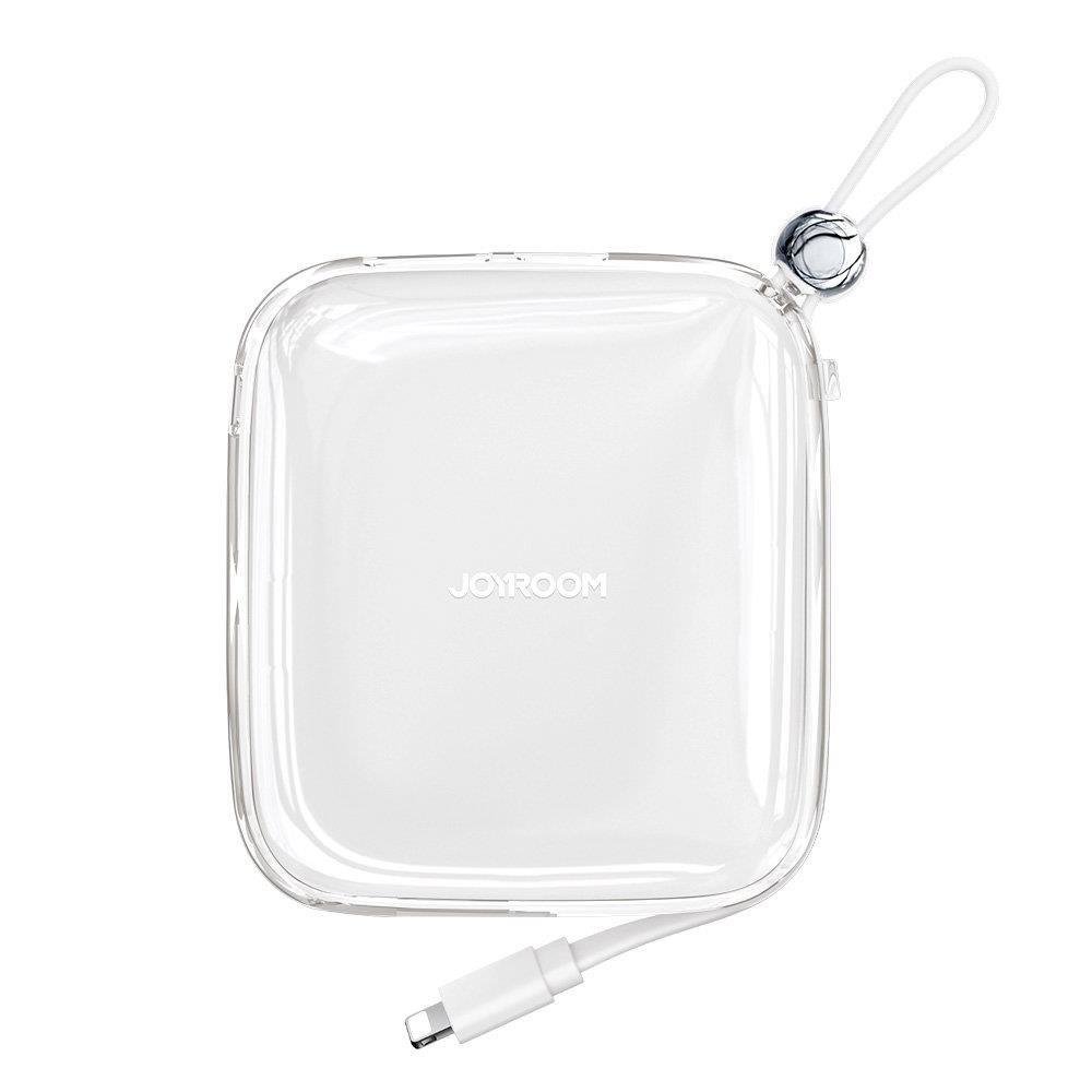 Acumulator extern Joyroom, Jelly Series, 10000mAh, 22.5W, 1xUSB, 1xUSB-C, Cablu Lightning incorporat, Alb