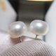 Cercei cu perle naturale dama, Party Chili®, argint S925, Buton, Alb, 9 mm