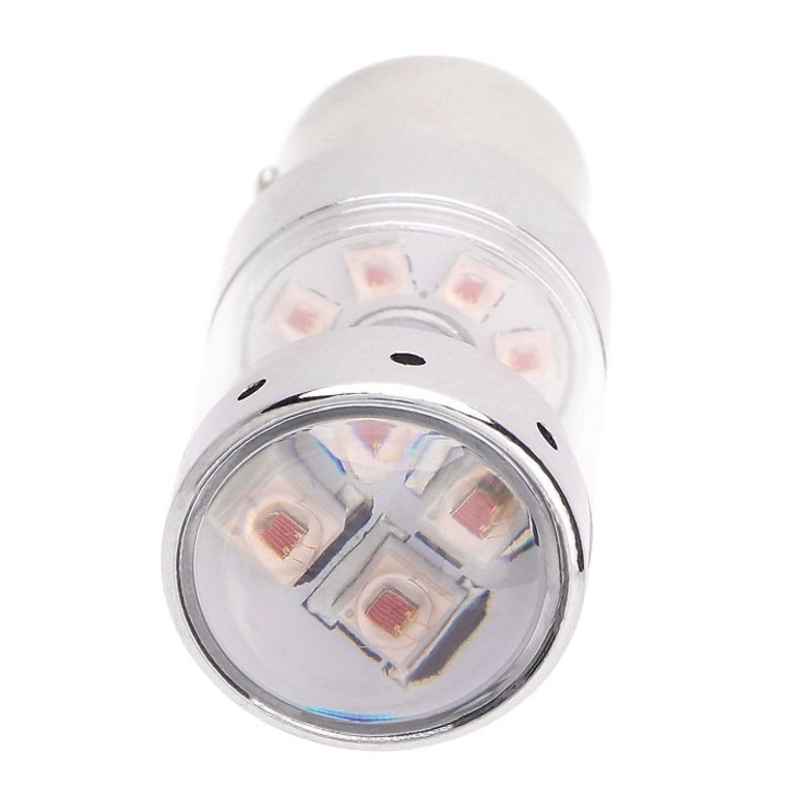 Led auto ROSU 60W P21/5W / BAZ15D Canbus cu leduri CREE - Fara polaritate