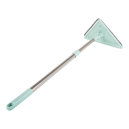 Mop plat multifunctional/triunghiular cu racleta si brat telescopic DIGIMAT®, utilizat pentru geamuri/laminate/gresie, lungime extensie 61-91 cm, Vernil