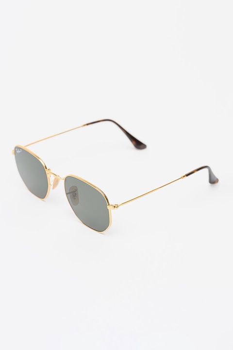 Ray-Ban, Ochelari de soare hexagonali unisex cu lentile polarizate, Auriu/Maro
