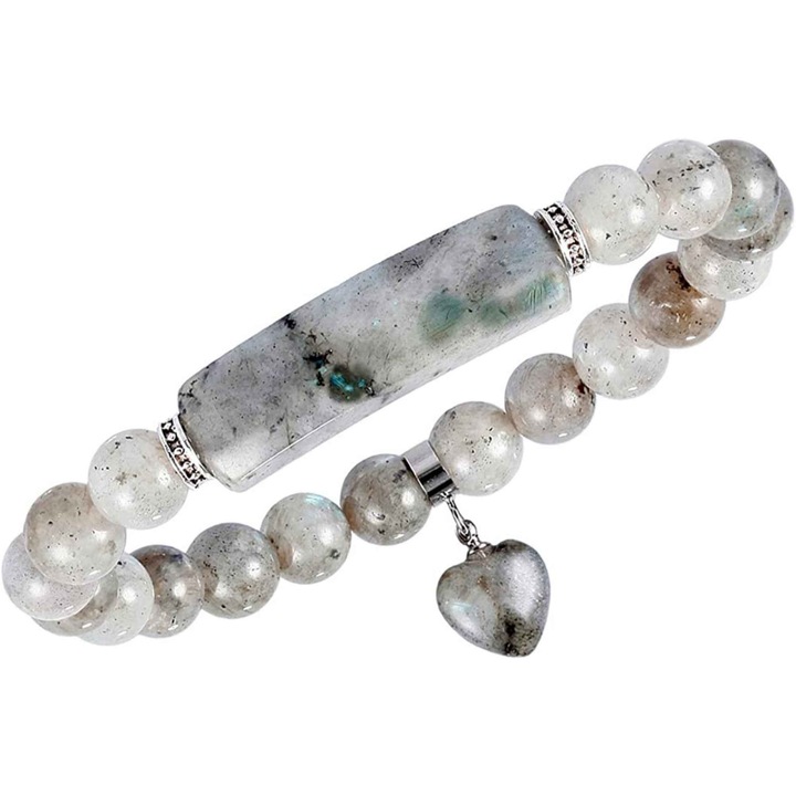 Karkötő féldrágakövekkel, 8 mm-es labradorit szemekkel: Egyensúly és harmónia