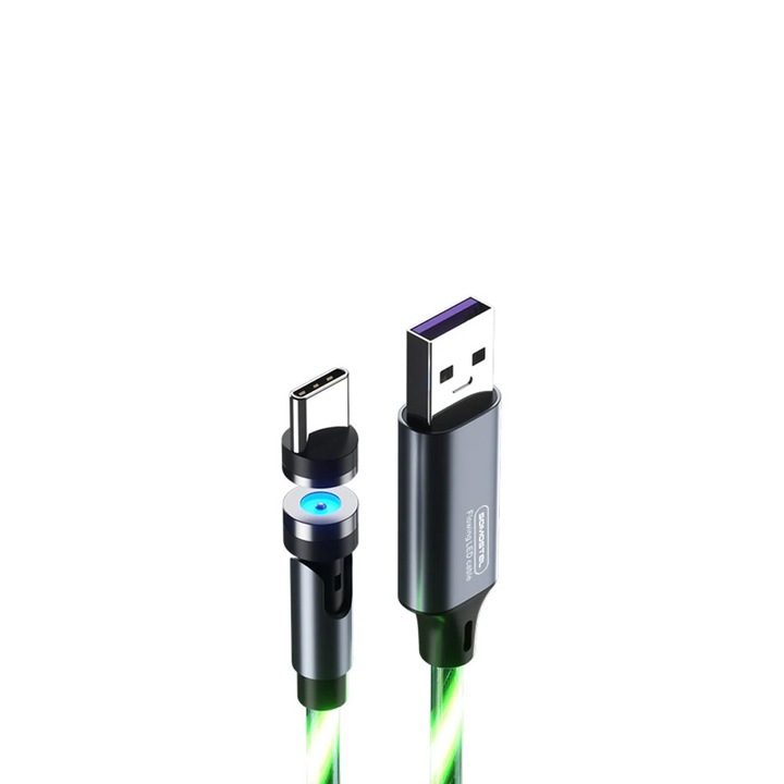 Cablu USB incarcare/transfer rapid, Powerline SMS-BY04, de 1.2m, de 3.1A, albastru