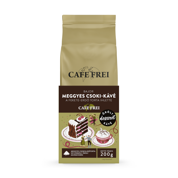 Cafe Frei Bajor meggyes csoki és fekete-erdő torta ízű őrölt kávékeverék, 200g