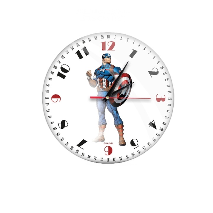 Ceas perete Avengers - Captain America MWCCAPAM062, Alb
