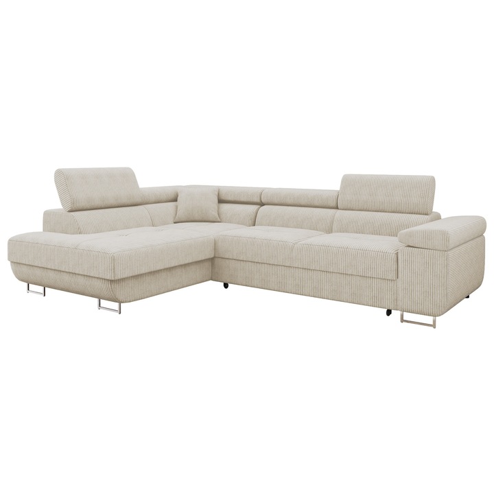 Coltar rabatabil Torezio Reiat, MIRJAN24, bej, stanga, 274x203x85 cm