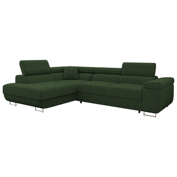 Coltar rabatabil Torezio Reiat, MIRJAN24, verde, stanga, 274x203x85 cm